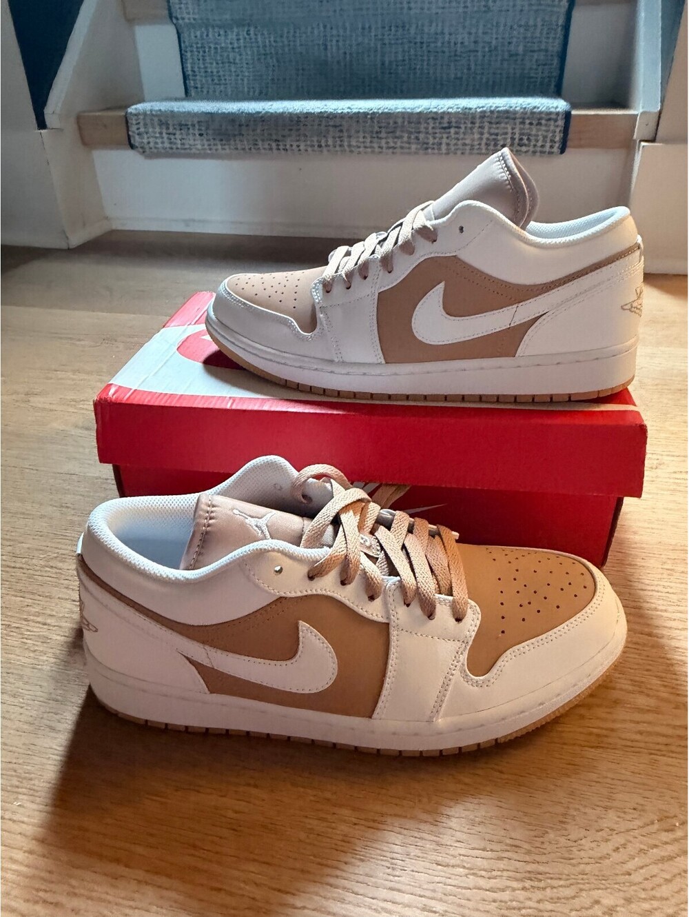 Nike Air Jordan 1 Low Retro SE Men's Sneakers Size 10.5 Tan and White Dunks